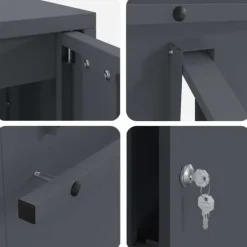 Hot Moderne stål postkasse - Sikker og vandafvisende | Farve: Antracit | Størrelse: 30x23x55 cm Postkasser & Brevindkast