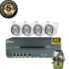 Sikkerhedsmonitorer & Videokameraer^5MP POE CCTV Kamera System, 4 Kanal Video Indgang, Infrarød Nattesyn,1T, 4CH 4 Dome Kamera