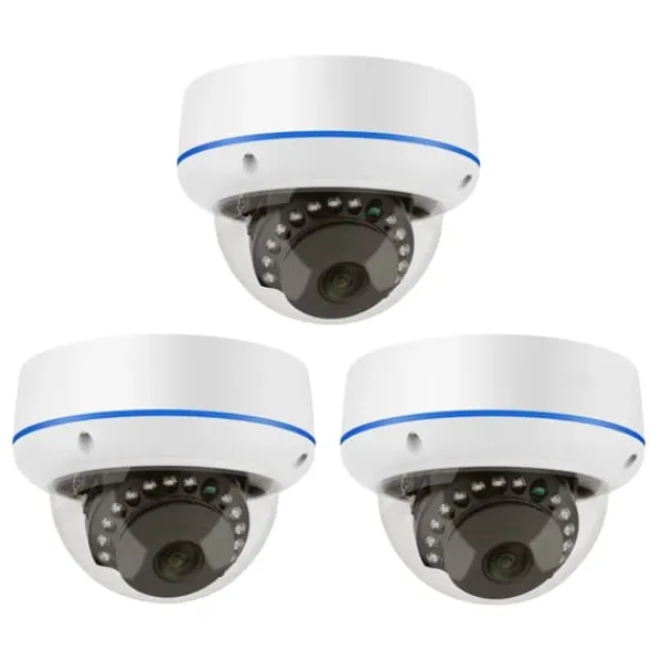 Sikkerhedsmonitorer & Videokameraer^5MP POE IP Kamera, Indendørs Dome, Vandal-sikker,3pc 5MP POE Kamera, 2.8mm
