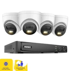 Sale 12MP Sikkerhedskamerasystem, Ultra HD Opløsning, Avanceret Bevægelsesregistrering,1T1T, 4 stk. 3K type 1 Sikkerhedsmonitorer & Videokameraer