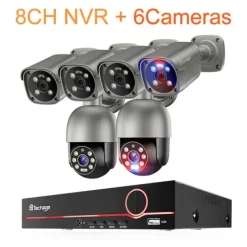 Sikkerhedsmonitorer & Videokameraer^8MP Sikkerhedskamerasystem, Natvision, AI Detektion, To-Vejs Lyd,