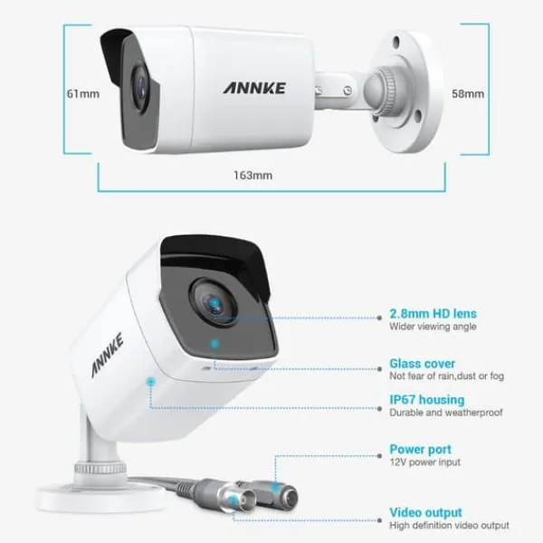Clearance 5MP Ultra HD CCTV-kamera, IP67-vejrbeskyttet, 100ft nattevision Sikkerhedsmonitorer & Videokameraer