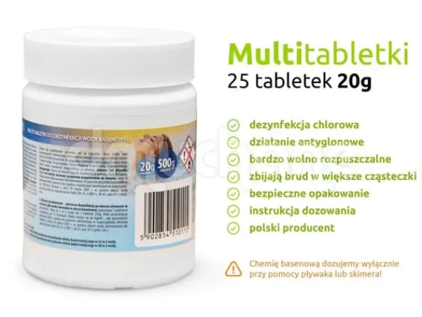 Pool- & Spatilbehør^Multifunktionelle tabletter 25 x 20 g - 0,5 kg