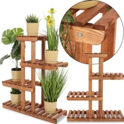 Plantestativer^Multilevel blomsterstativ 5-hyldet RKA /82x68x25/ Brun