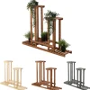 Plantestativer^Multilevel blomsterstativ 5-hyldet RKB /95x116x25/ Brun