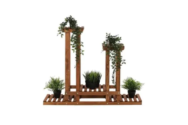 Plantestativer^Multilevel blomsterstativ 5-hyldet RKB /95x116x25/ Brun
