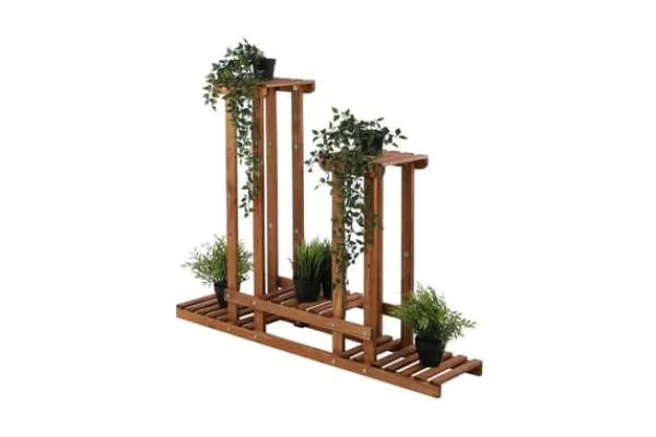 Plantestativer^Multilevel blomsterstativ 5-hyldet RKB /95x116x25/ Brun