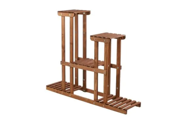 Plantestativer^Multilevel blomsterstativ 5-hyldet RKB /95x116x25/ Brun