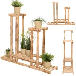 Plantestativer^Multilevel plant stand 5-tier RKB /95x116x25/ Naturligt patineret