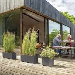 Krukker & Plantebeholdere^Muret Planter - DEROMA - Millennium R - Antracit - Med vattenreserv - 59 cm