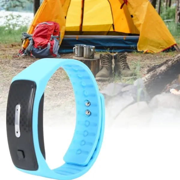 Hot Myggeafvisende Armbånd USB Opladning Ultralyd Myggeafvisende Armbåndsur Blå Insektmiddel & Dyreafvisende Middel