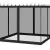 Myggenet til pavillon, 100% polyester, nem installation, holdbart design,SortSort, 360x360cm (12x12ft) bliver oversat til 360x360cm (12x12ft). Telte & Lysthuse