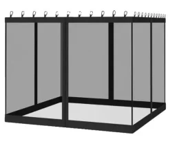 Myggenet til pavillon, 100% polyester, nem installation, holdbart design,SortSort, 360x360cm (12x12ft) bliver oversat til 360x360cm (12x12ft). Telte & Lysthuse