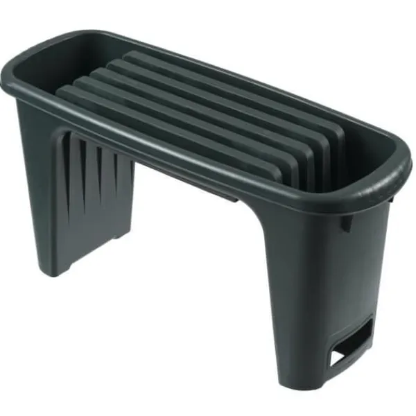Støtte Med Hjul, Sæder & Knæbeskyttelse Til Havepleje^NATUR HDPE knäpall - 2 positioner: sittande och knäande - H 34 x 65,5 x 25 cm - Grön