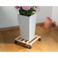 Outlet NATUR Hyllan på hjul för växter - Gran - H7,4 x 35 x 35 cm Støtte Med Hjul, Sæder & Knæbeskyttelse Til Havepleje