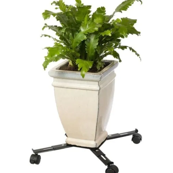 Krukkeplanter Indendørs^NATUR Utdragbar växthylla - Svart metall - H6 x 34/51 x 34/51 cm