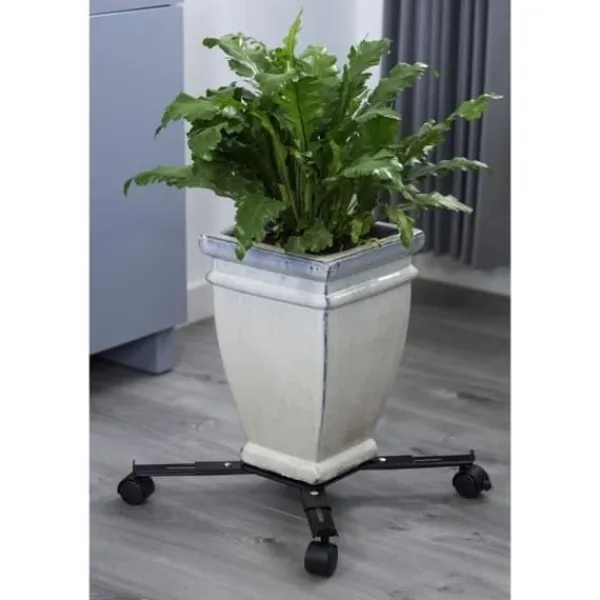 Krukkeplanter Indendørs^NATUR Utdragbar växthylla - Svart metall - H6 x 34/51 x 34/51 cm