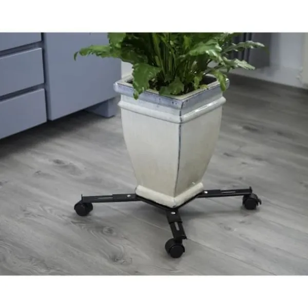 Krukkeplanter Indendørs^NATUR Utdragbar växthylla - Svart metall - H6 x 34/51 x 34/51 cm