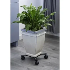 Krukkeplanter Indendørs^NATUR Utdragbar växthylla - Svart metall - H6 x 34/51 x 34/51 cm
