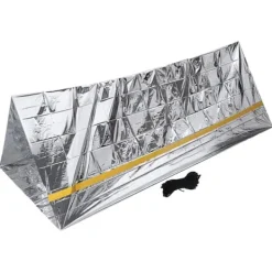 Beredskabsplaner^Nödtält Återanvändbart hopfällbart lätt PET-aluminiumfilm Termisk filt Överlevnadsskydd för vandring och camping