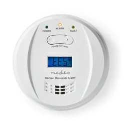 Røg- & Kulmonoxiddetektorer^Nedis Kulilte alarm | Batteri | Batteri levetid op til: 5 År | Hush / mute-funktion | Med testknap | 85 dB | Hvid