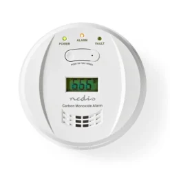 Røg- & Kulmonoxiddetektorer^Nedis Kulilte alarm | Batteri | Batteri levetid op til: 5 År | Hush / mute-funktion | Med testknap | 85 dB | Hvid
