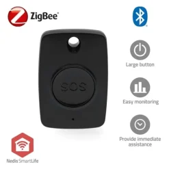 Sensorer Til Sikkerhedssystemer^Nedis Smart Panikknap | Zigbee 3.0 | Energi fra batteritype: CR2450 | Sort