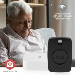 Sensorer Til Sikkerhedssystemer^Nedis Smart Panikknap | Zigbee 3.0 | Energi fra batteritype: CR2450 | Sort