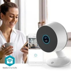 Sikkerhedsmonitorer & Videokameraer^Nedis SmartLife Indendørs Kamera | 3MP Full HD 1296p | Cloud Storage (mulighed) / microSD (ikke inkluderet) / Onvif | Med bevægelsessensor | Nattesyn | CDON