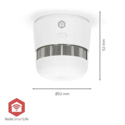 Nedis SmartLife Røgalarm | Batteri | Sensorlevetid: 10 År | EN 14604 | Maks. batteritid: 36 Måned | 85 dB | Hvid | 1 stk Røg- & Kulmonoxiddetektorer