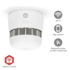 Nedis SmartLife Røgalarm | Batteri | Sensorlevetid: 10 År | EN 14604 | Maks. batteritid: 36 Måned | 85 dB | Hvid | 1 stk Røg- & Kulmonoxiddetektorer