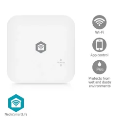 Lækagedetektorer^Nedis SmartLife Vand Detektor | Wi-Fi | Batteri | Udvidelse inkluderet | Maks. batteritid: 24 Måned | 80 dB | Hvid