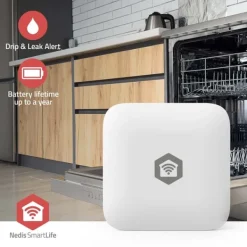 Discount Nedis SmartLife Vand Detektor | Zigbee 3.0 | Batteri | Maks. batteritid: 12 Måned | Hvid Lækagedetektorer