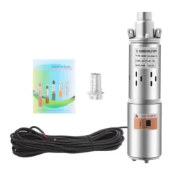 New Nedsænkelig dybbrøndspumpe - 12V solpumpe - 180 W - Løftehøjde 30 m - Rustfrit stål - Vanding & have - EU-stik Vanding