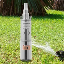 New Nedsænkelig dybbrøndspumpe - 12V solpumpe - 180 W - Løftehøjde 30 m - Rustfrit stål - Vanding & have - EU-stik Vanding