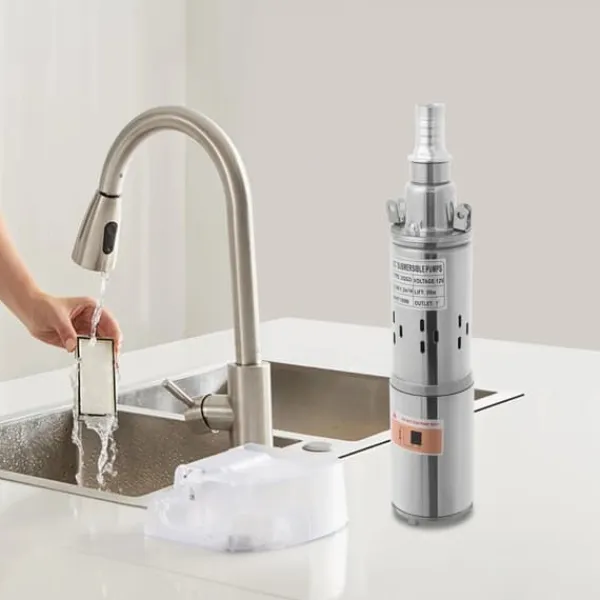 New Nedsænkelig dybbrøndspumpe - 12V solpumpe - 180 W - Løftehøjde 30 m - Rustfrit stål - Vanding & have - EU-stik Vanding