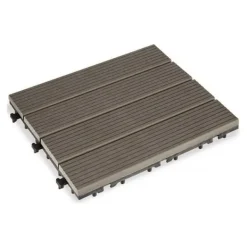Outlet Nestable Tile Ibergarden Sort Træ Polyetylen Sammensat 30 x 2,6 x 30 cm Havedekorationer