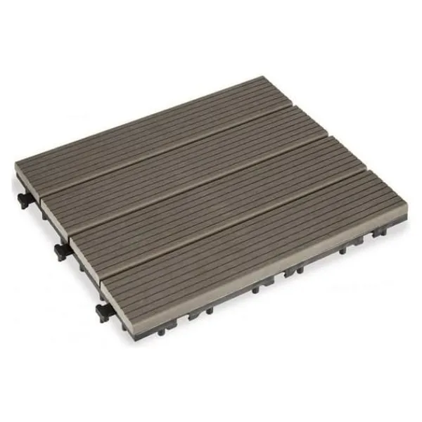 Outlet Nestable Tile Ibergarden Sort Træ Polyetylen Sammensat 30 x 2,6 x 30 cm Havedekorationer