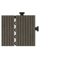 Outlet Nestable Tile Ibergarden Sort Træ Polyetylen Sammensat 30 x 2,6 x 30 cm Havedekorationer