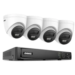 Sikkerhedsmonitorer & Videokameraer^Netværk Video Sikkerhedssystem, 8MP Ultra HD Opløsning, H.265+ Video Komprimering,8CH NVR 4 stk. Kamera-a, Ingen
