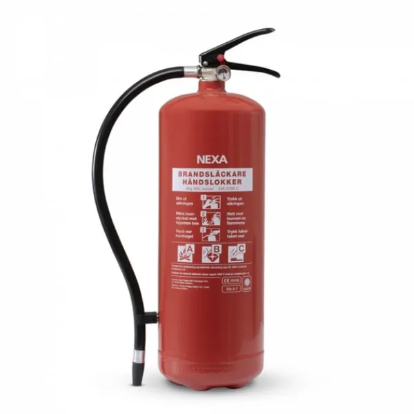 Brandslukkere^Nexa brandsläckare, RÖD 6kg ABC-pulver, väggfäste (13416)
