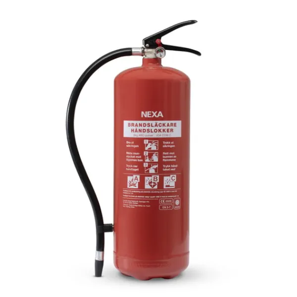 Brandslukkere^Nexa brandsläckare, RÖD 6kg ABC-pulver, väggfäste (13416)