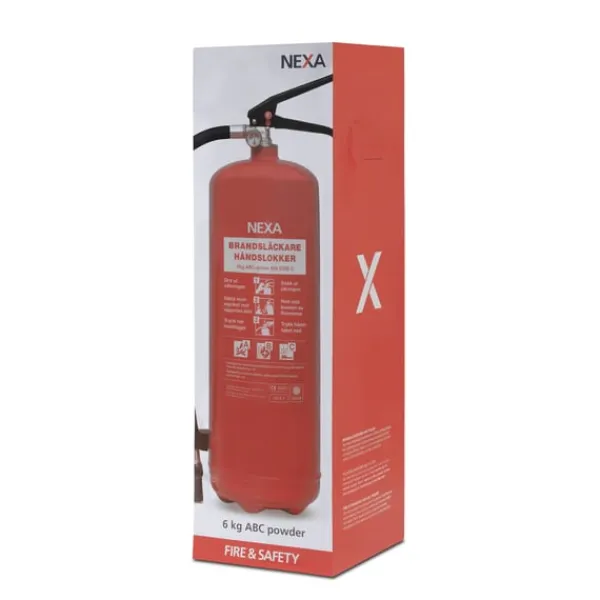 Brandslukkere^Nexa brandsläckare, RÖD 6kg ABC-pulver, väggfäste (13416)