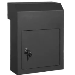 Best Nøgleafleveringsboks 12x6x16" med 1,8"12" nøglelås, sikker postkasse, sort, nem installation Postkasser & Brevindkast