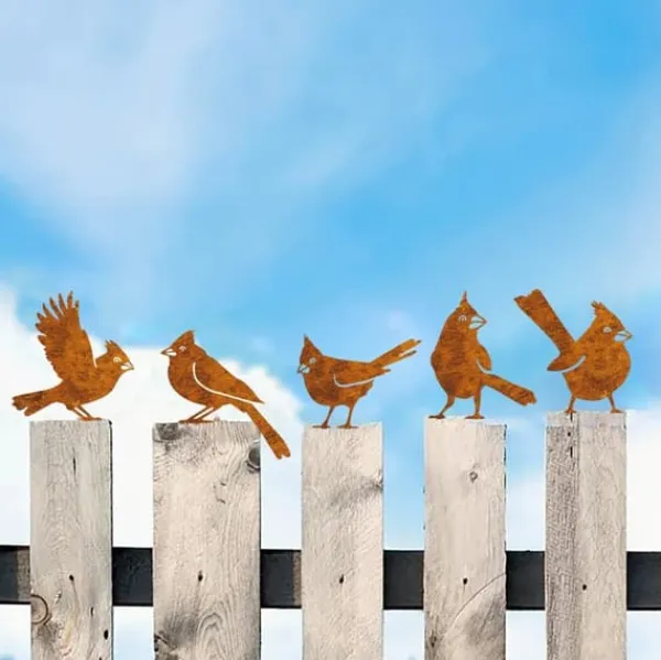 Discount OBOSOE 5 stk Rust Bird Detaljer – Metal Havedekoration, Udendørs Ornamenter & Stor Havekunst | Perfekt gave Havedekorationer