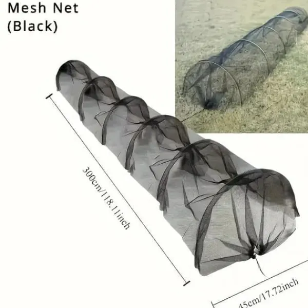 Drivhus^OBOSOE alsidig foldbar havetunnel med PVC-ramme og net – beskyttelse af grøntsager og frugt, hønsehegn og skyggenet
