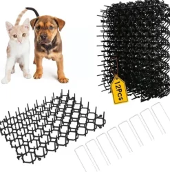 Insektmiddel & Dyreafvisende Middel^OBOSOE Anti-Cat modhagernet - 12 stk Katteafvisende måtter 20x15 cm • Dyreafvisende med blonde • Beskytter Haver og Møbler
