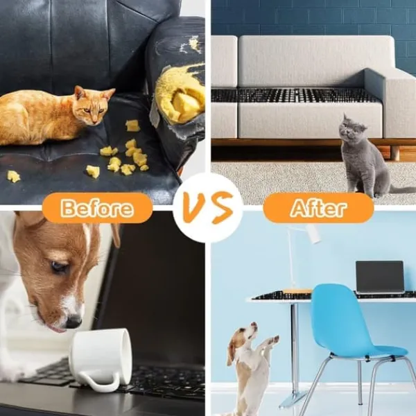 Insektmiddel & Dyreafvisende Middel^OBOSOE Anti-Cat modhagernet - 12 stk Katteafvisende måtter 20x15 cm • Dyreafvisende med blonde • Beskytter Haver og Møbler