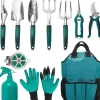 Online OBOSOE 11-delt haveværktøjssæt i aluminium – robust haveredskab med ergonomisk greb Haveværktøj