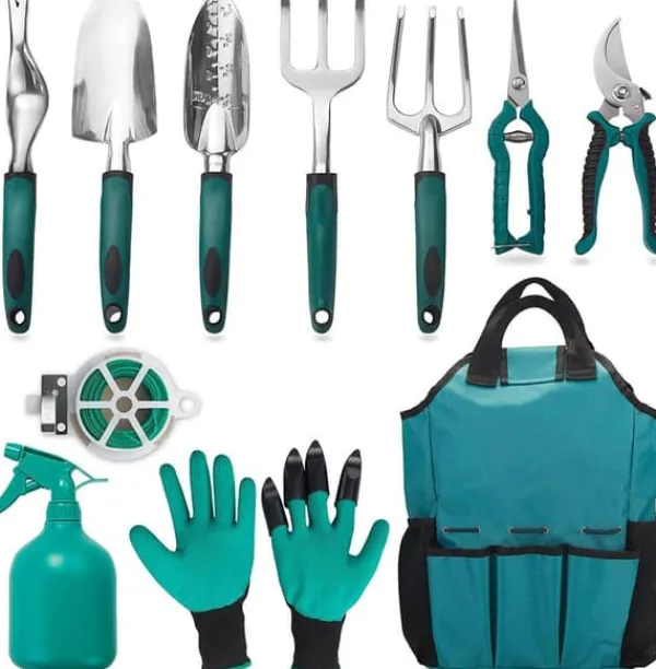 Online OBOSOE 11-delt haveværktøjssæt i aluminium – robust haveredskab med ergonomisk greb Haveværktøj